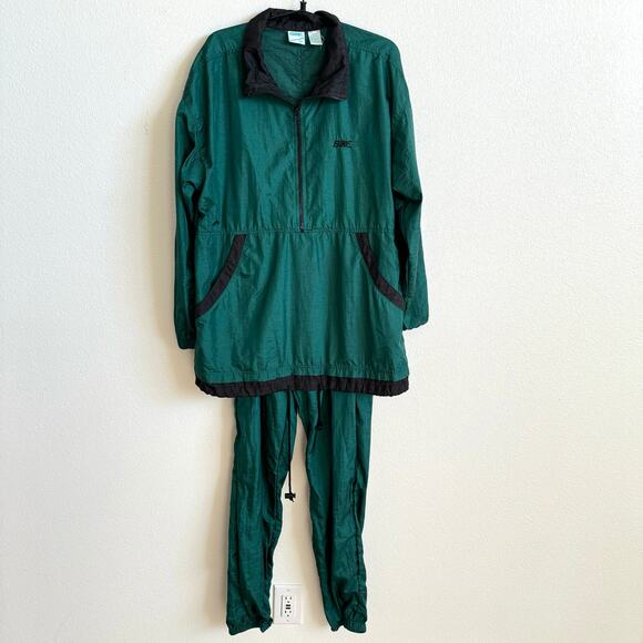 Bike Green Black Vintage 90s Nylon Track Suit Men’s Medium - Picture 1 of 8